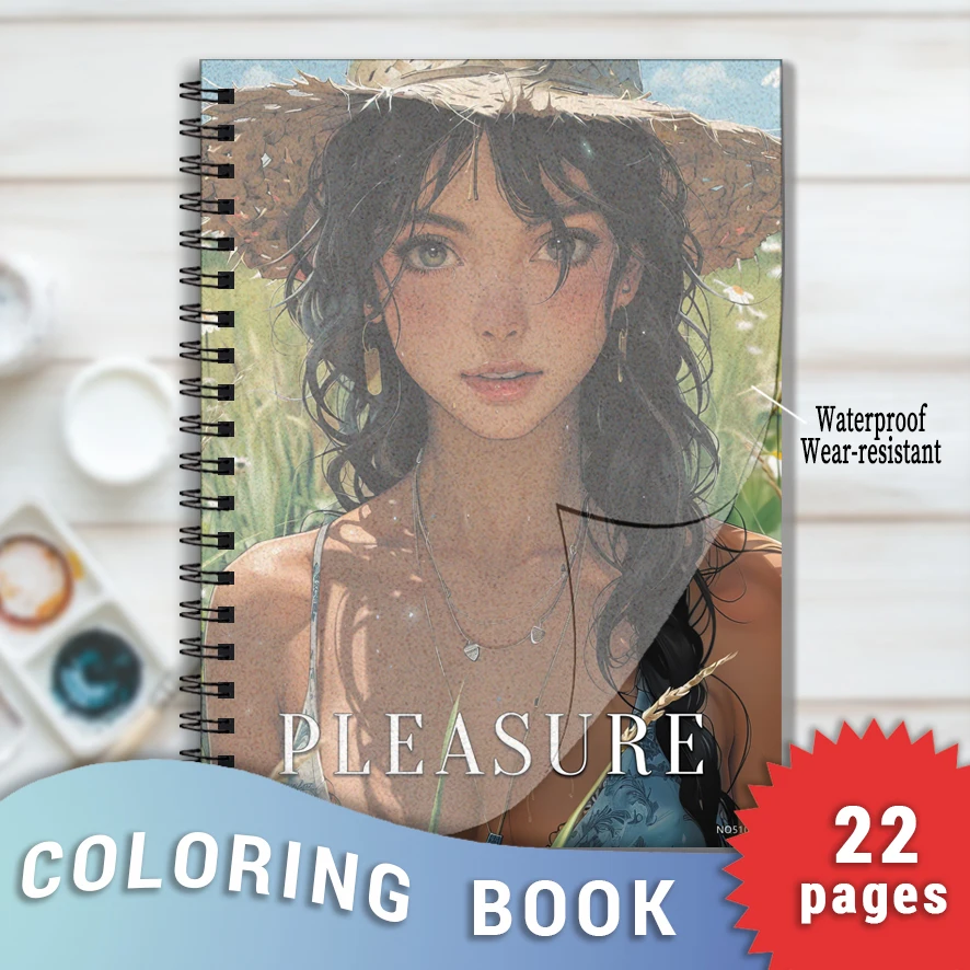 Adult Coloring Book 8.3x11.2 Inches 22 Pages Beauty Character Design Stress Relief Emotion Positivity Focus