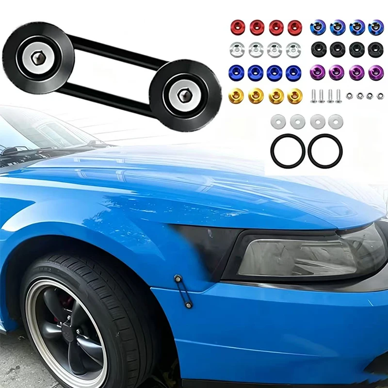 Fixadores universais de liberação rápida para carros em várias cores são ideais para para-choques dianteiros, para-choques traseiros e tampas de porta-malas/ascensores.