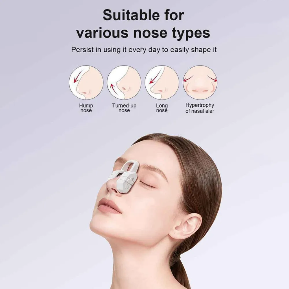 (A99Z) EMS Nose Shaper Clip Microcurrent Pulse Nose Enhancer Bridge Up Lifting Clip, High Bridge Sculpting Massager Beauty Tool