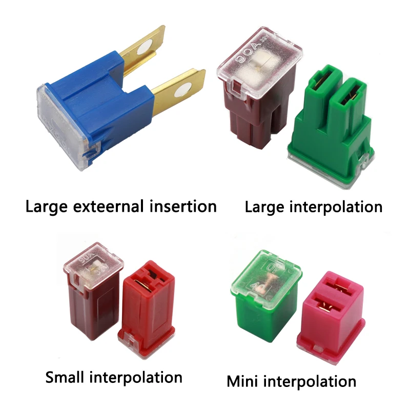 【10-2PCS】Mini Small Medium Automotive Car truck van square Fuse long feet male Fuse 20A 30A 40A 50A 60A 70A 80A 90A 100A 120A