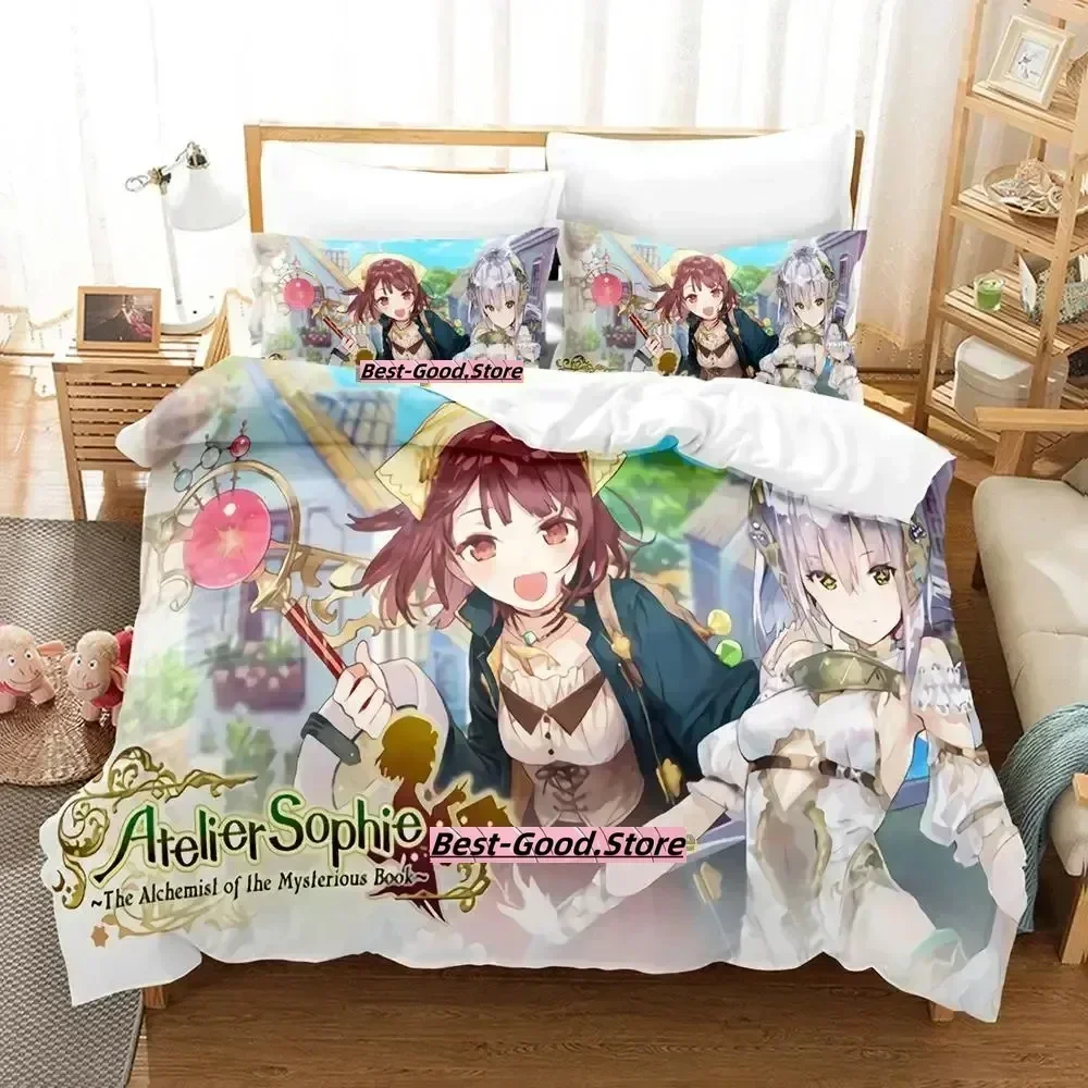 

New Atelier Sophie Bedding Set Cartoon Anime three-piece set Adult Kid Bedroom Duvetcover Sets queen bedding set