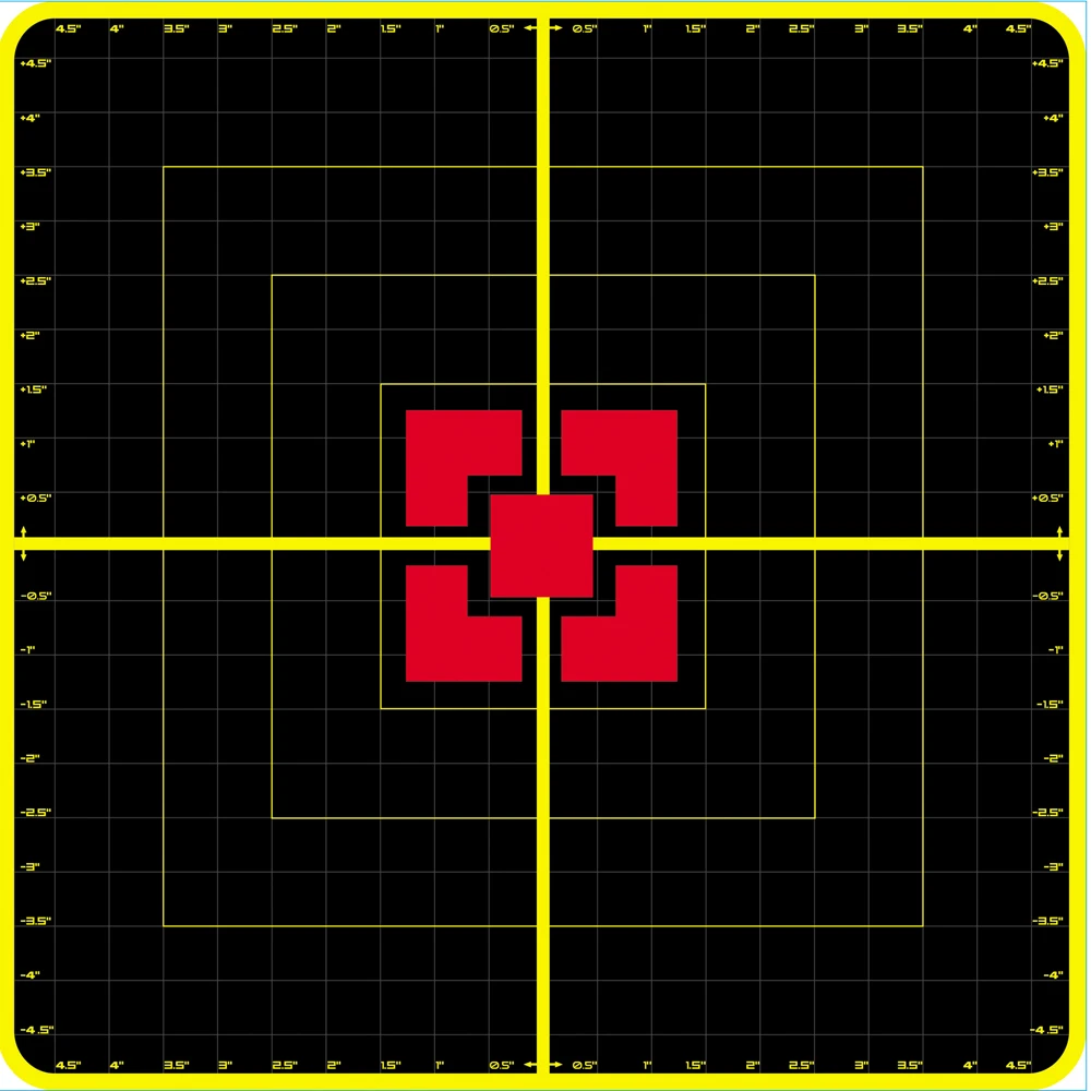 Sight-in Assist REAL Color-impact Sticker Targets 10 Counts per Pack 10 Inch @Side Length Half Inch Grids