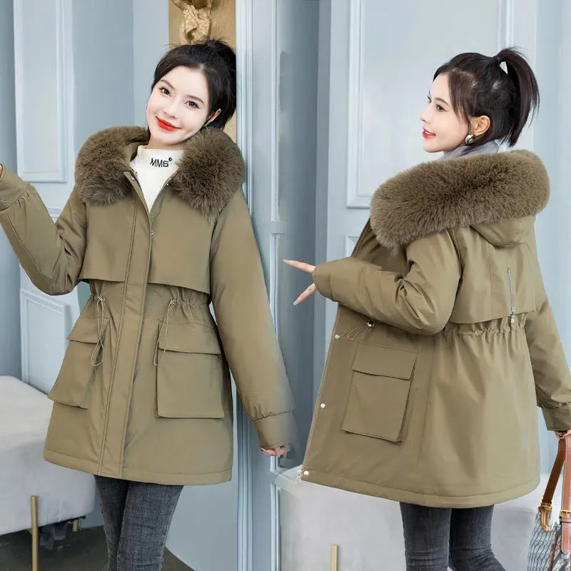 2024 New Winter Jacket Women\'s Hooded Parkas Thick Warm Fur Lining Long Parka Female Three Ways To Wear Distachable Coat Outwear