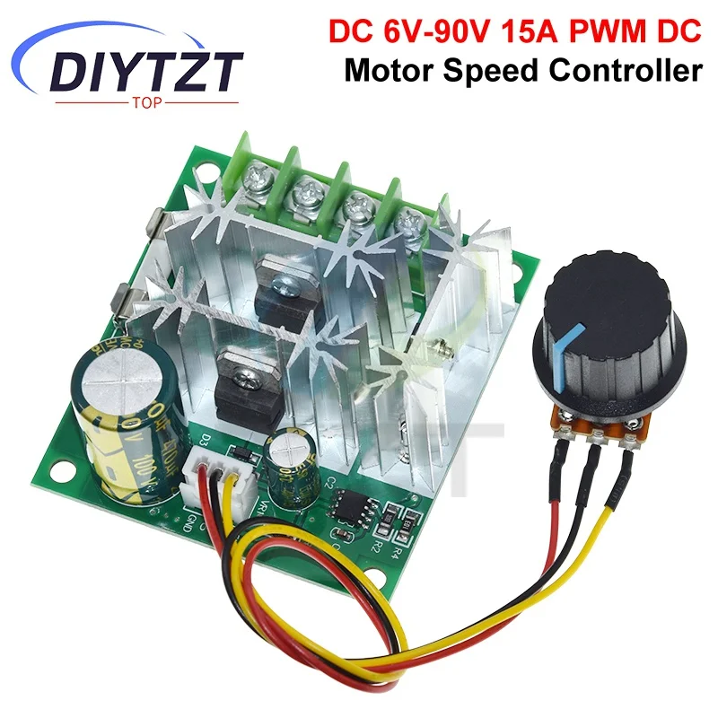 1/3 Buah DC 6V-90V 15A Pengendali Kecepatan Motor DC Pengaturan Kecepatan Tanpa Langkah Lebar Pulsa PWM DC 12V 24V 36V 48V 1000W