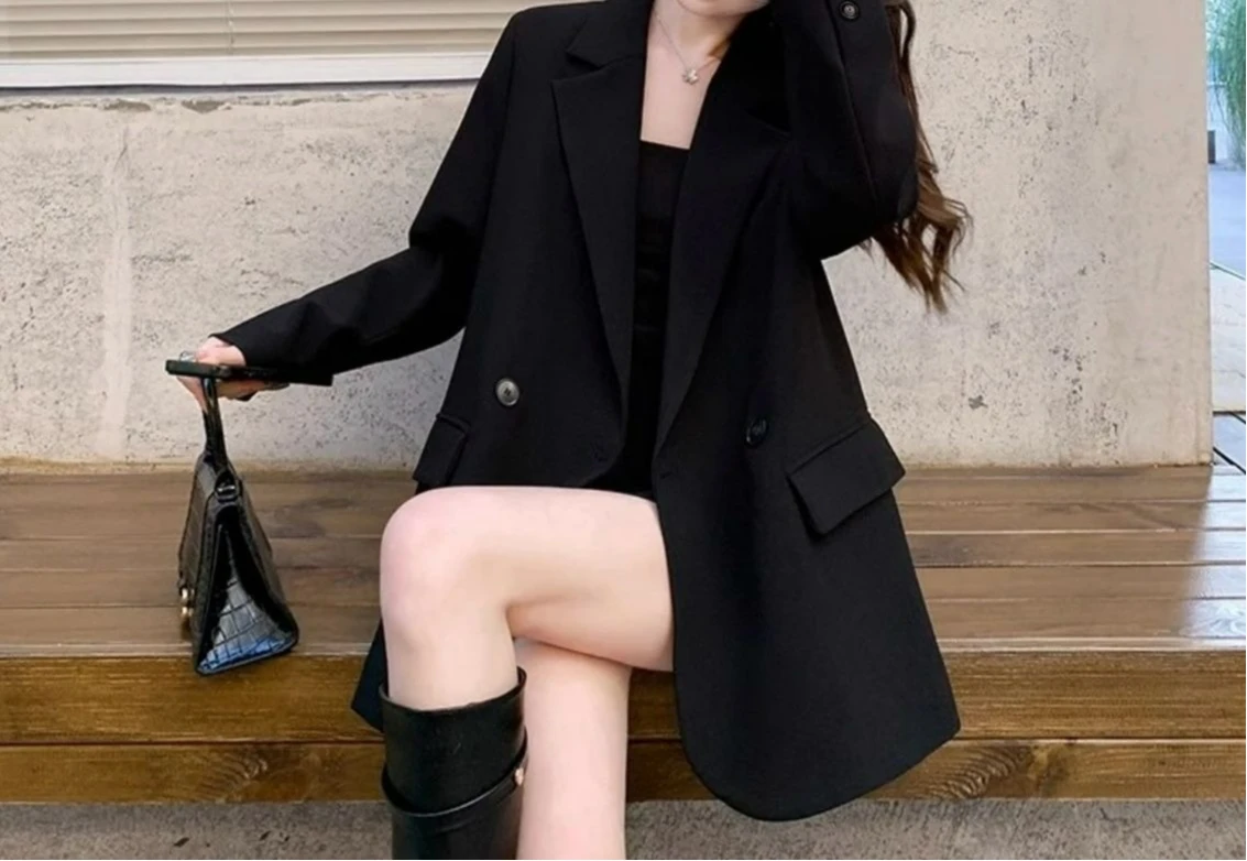 Blazer Women's Spring and Autumn 2026 Premium Pendant Loose Simple Casual Side Split Jacket