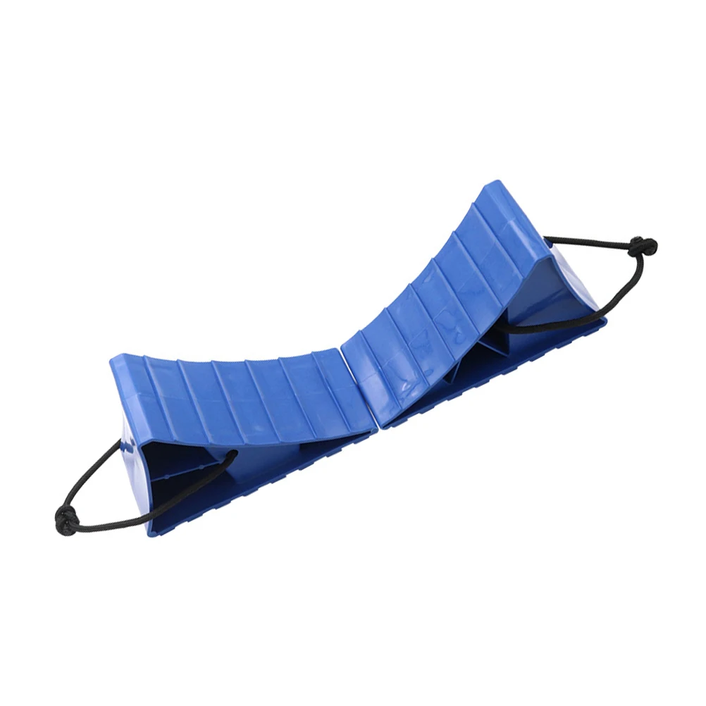 

2pcs Wheel Chocks Slip Resistant Pp Material Car Tire Stopper For Trailers Motorcycles Forklifts Floor Safety Tyre