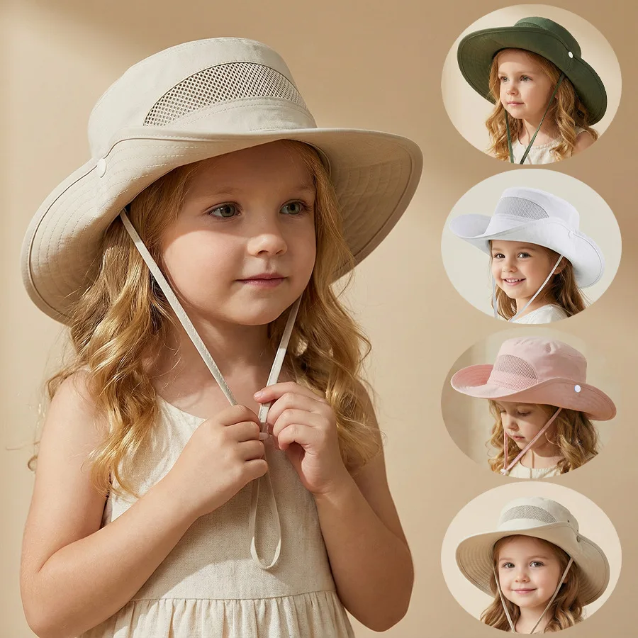 Summer men's style UV-protective sun hat with shading opening, sunshade cap, open-top hat, fisherman hat