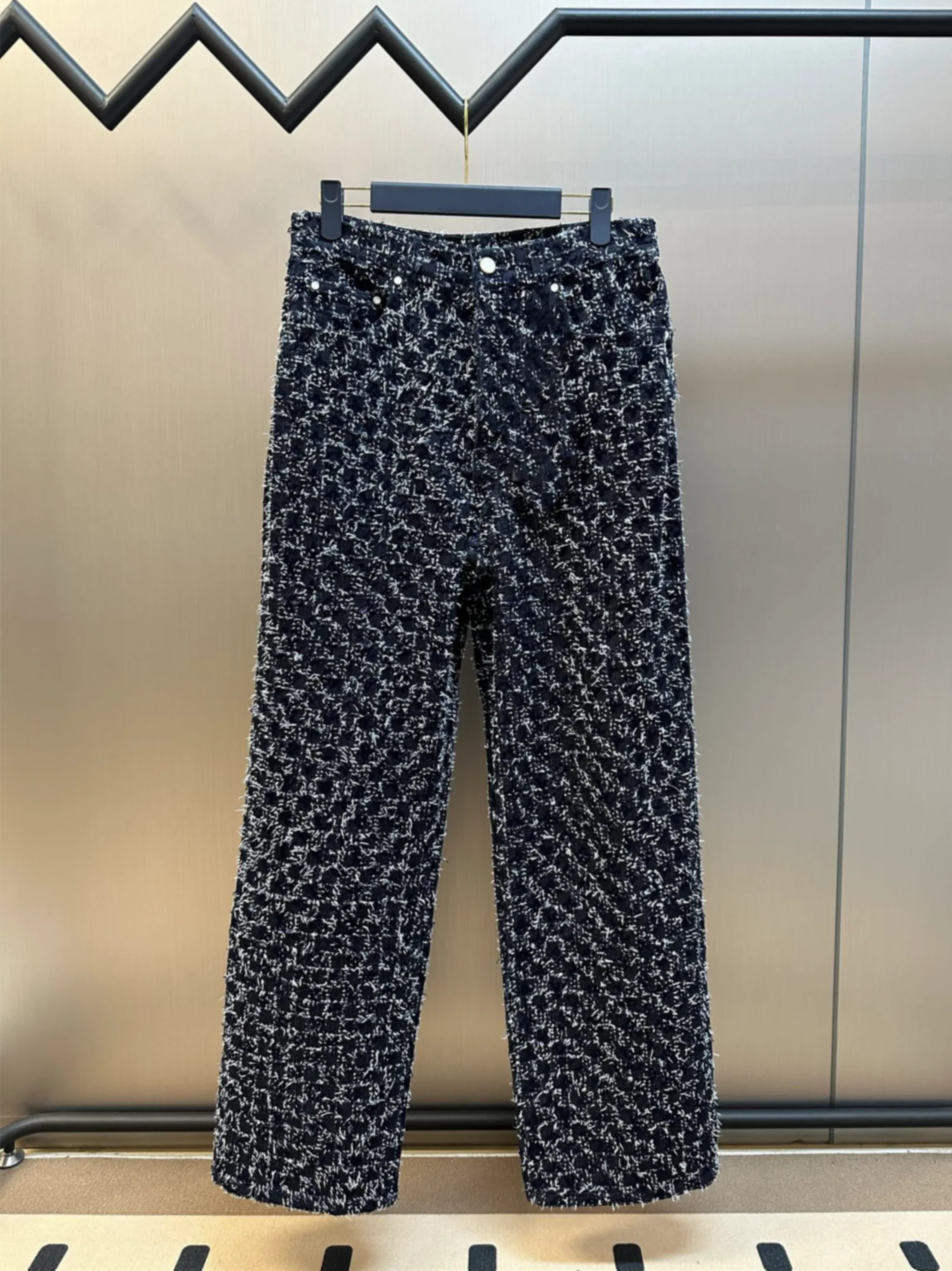 

Trendy Denim Jeans 2026 Spring New Faion Floral Embroidery Fringe Loose Straight Leg Long Pants ex