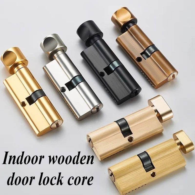 29mm Indoor and Outdoor Anti-theft Door Lock Core, Black Silver Door Handle Copper Lock for Household Use, 3pcs Copper Keys 70mm