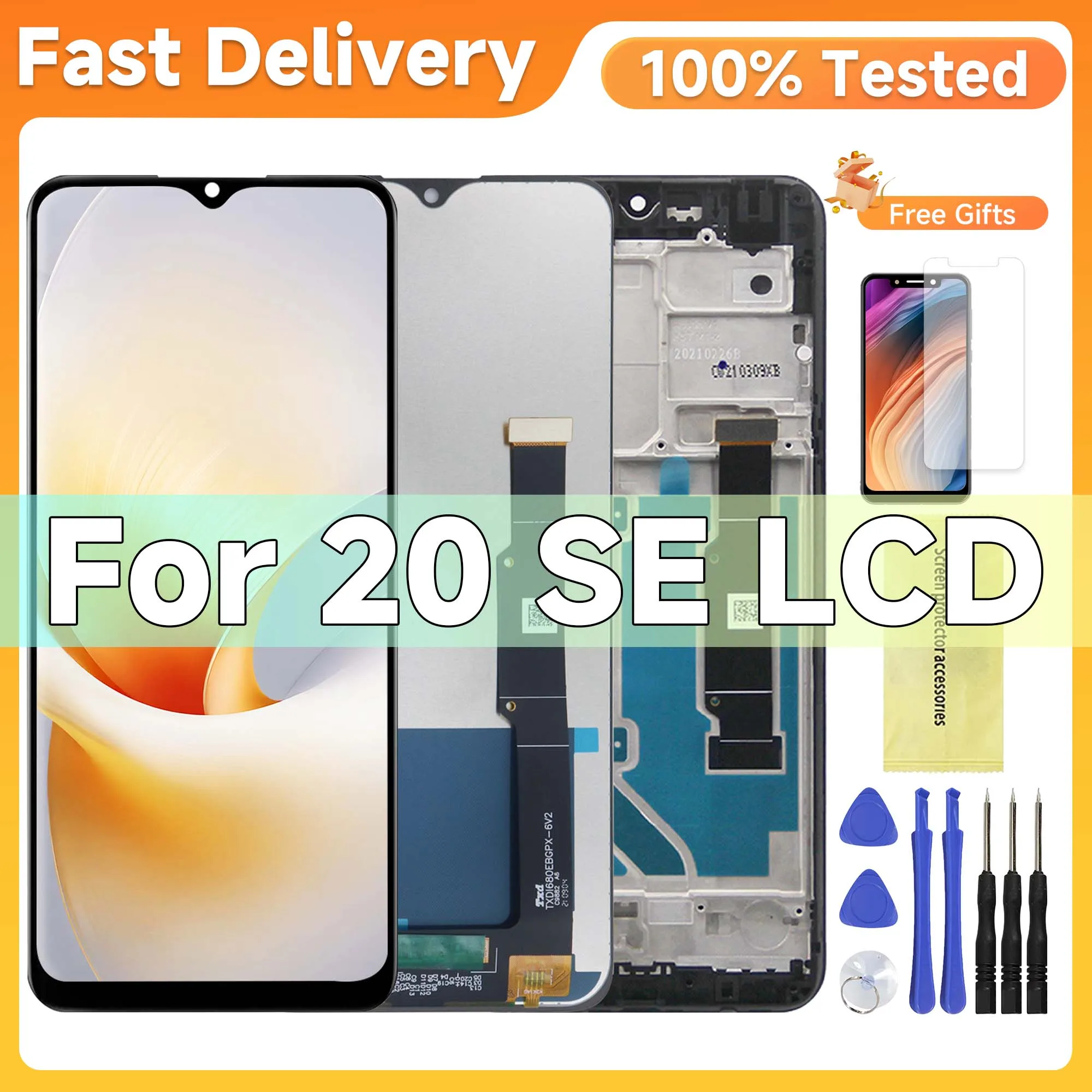 6.82'' For TCL 20 SE LCD Touch Display Screen Digitizer With Frame Assembly For TCL 20SE T671H, T671F, T671O, T671E Display