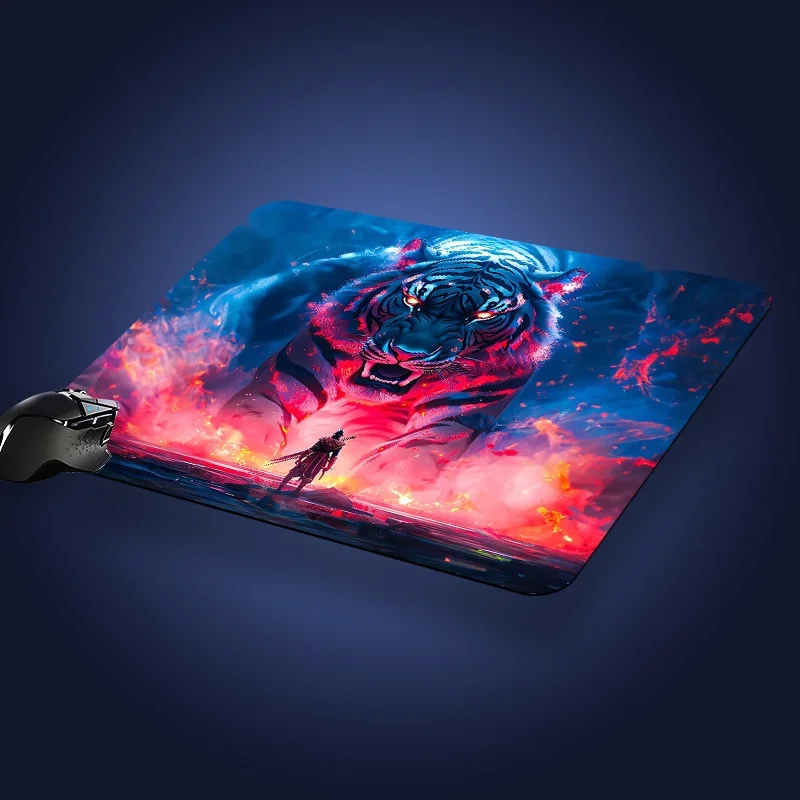 Mauspad aus Naturkautschuk, 43 Muster, 2 Größen, rutschfeste Schreibtischunterlage, Büro- und Gaming-Mauspad, Tier- und Flammendesign – Detail 9