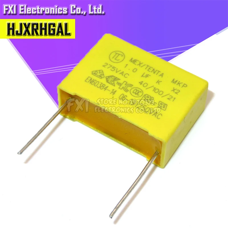 10pcs 275VAC capacitor X2 capacitor 1uF Pitch 22.5mm X2 275V Polypropylene film capacitor New original