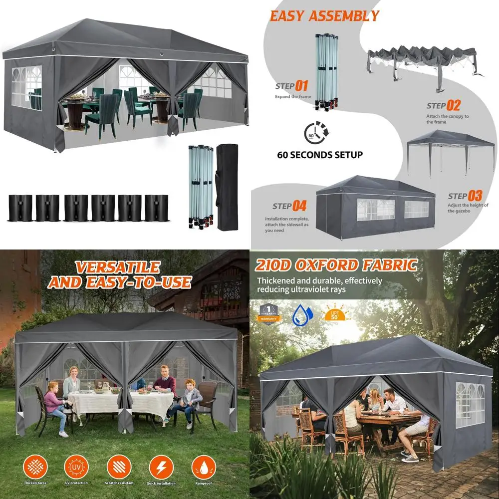

Sturdy Pop-Up Canopy for Carports with UV Block, Waterproof Cover, Adjustable Height, and Simple Setup