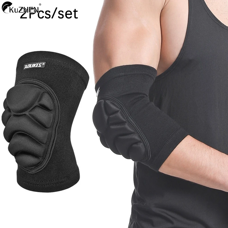 1Pair Elbow Pads Elbow Protector Volleyball Sponge Support Compression Elbow Braces For Basketball Tennis Football