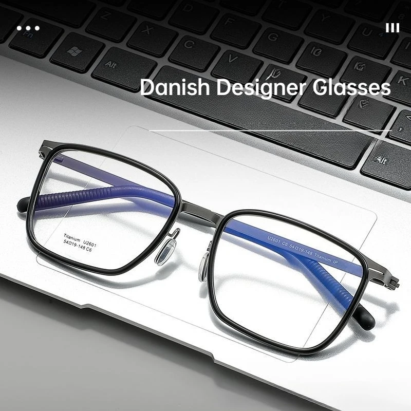 

Denmark Ultra-light Pure Titanium Square Eyeglasses Designer Handmade Retro Men's Eyewear Prescription Glasses Frame for Myopia