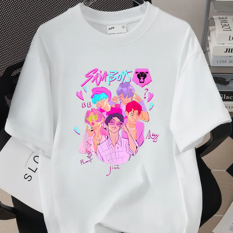 

Movie Saja Boys Boy Band T Shirt Kpop Demon Hunters Inspired Tees Unisex High Quality Cotton T-shirts Fashion Clothing
