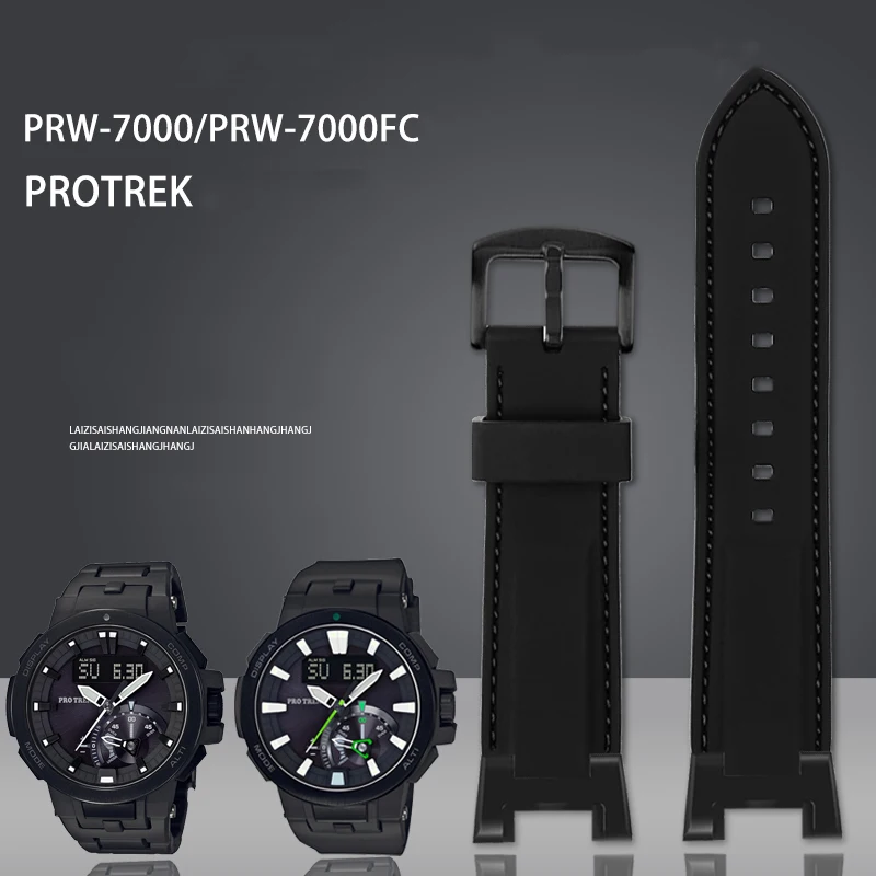 New Modified Silicone Watchband For Casio PROTREK Series PRW-7000 PRW7000 PRW-7000FC Rubber Watch Band Strap With Tools Bracelet