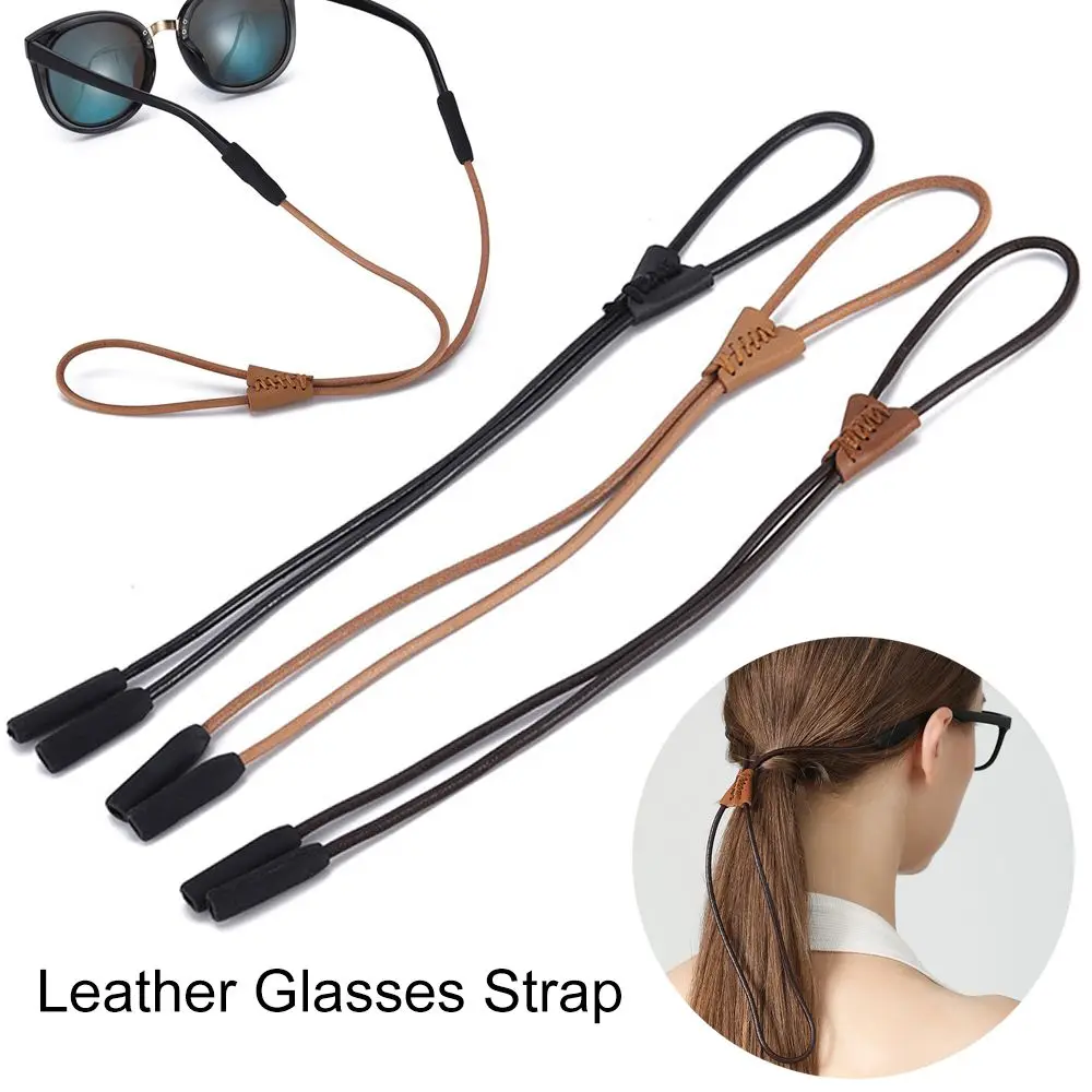 Leather Anti Lost String Holder Adjustable Eyewear Rope Sports Glasses Strap Sunglasses Lanyard Chain Eyeglasses Accessories