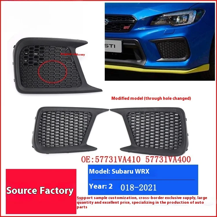 

for Subaru WRX STI 2018-2021 Lower Grille Front Bumper Lower Mesh Fog Light Frame 57731VA410 57731VA400