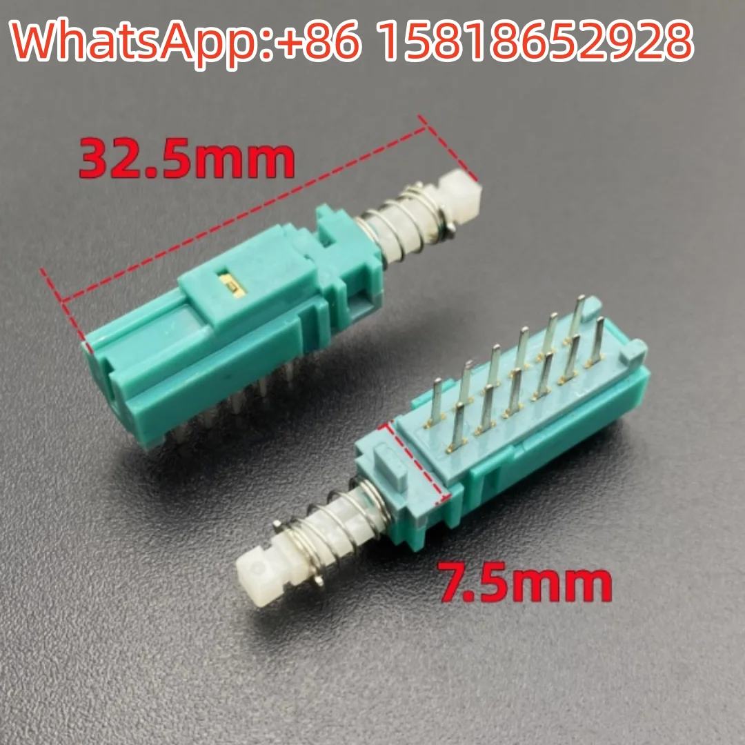5 pieces Micro Straight Key Self-Locking Switch 12 Pins with Lock Adjustable Power Button Amplifier Speaker Keys Horizontal Butt