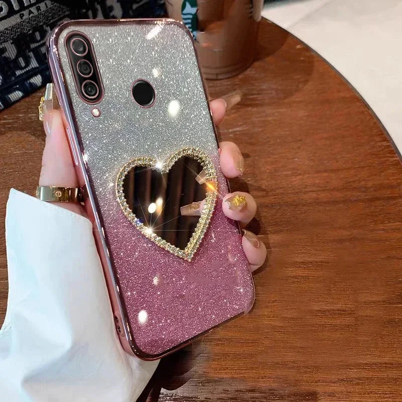 Luxury Glitter Diamond Mirror Plating Case For Huawei P70 P70Ultra P40 P30Lite Mate 30 60 20X Nova 12 11 10Pro Y6P Y9S Y7A Cover