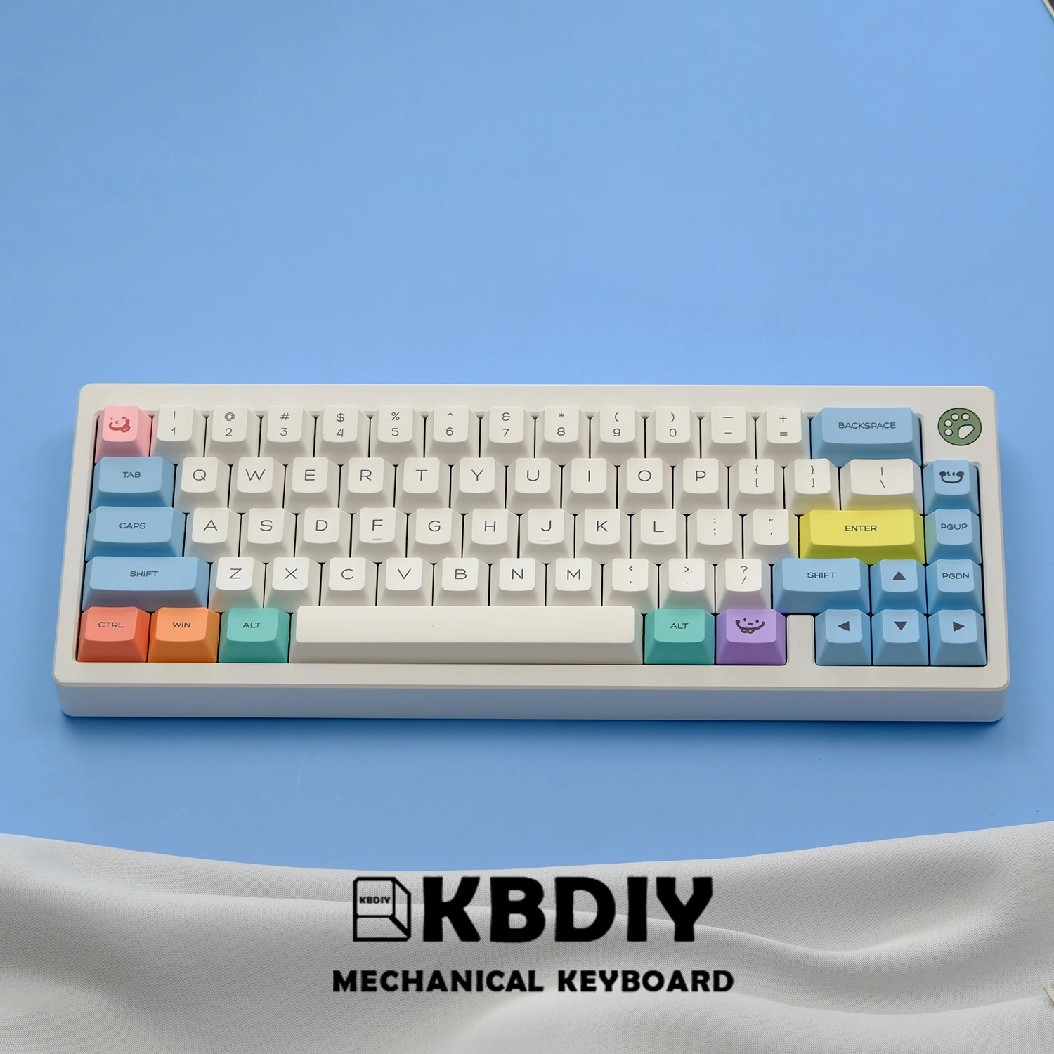 KBDiy 144 Keys PBT Pastel Chalk Keycaps Custom Japanese Cherry Profile Keycap for Mechanical Keyboards Gaming MX Switch ISO Keys