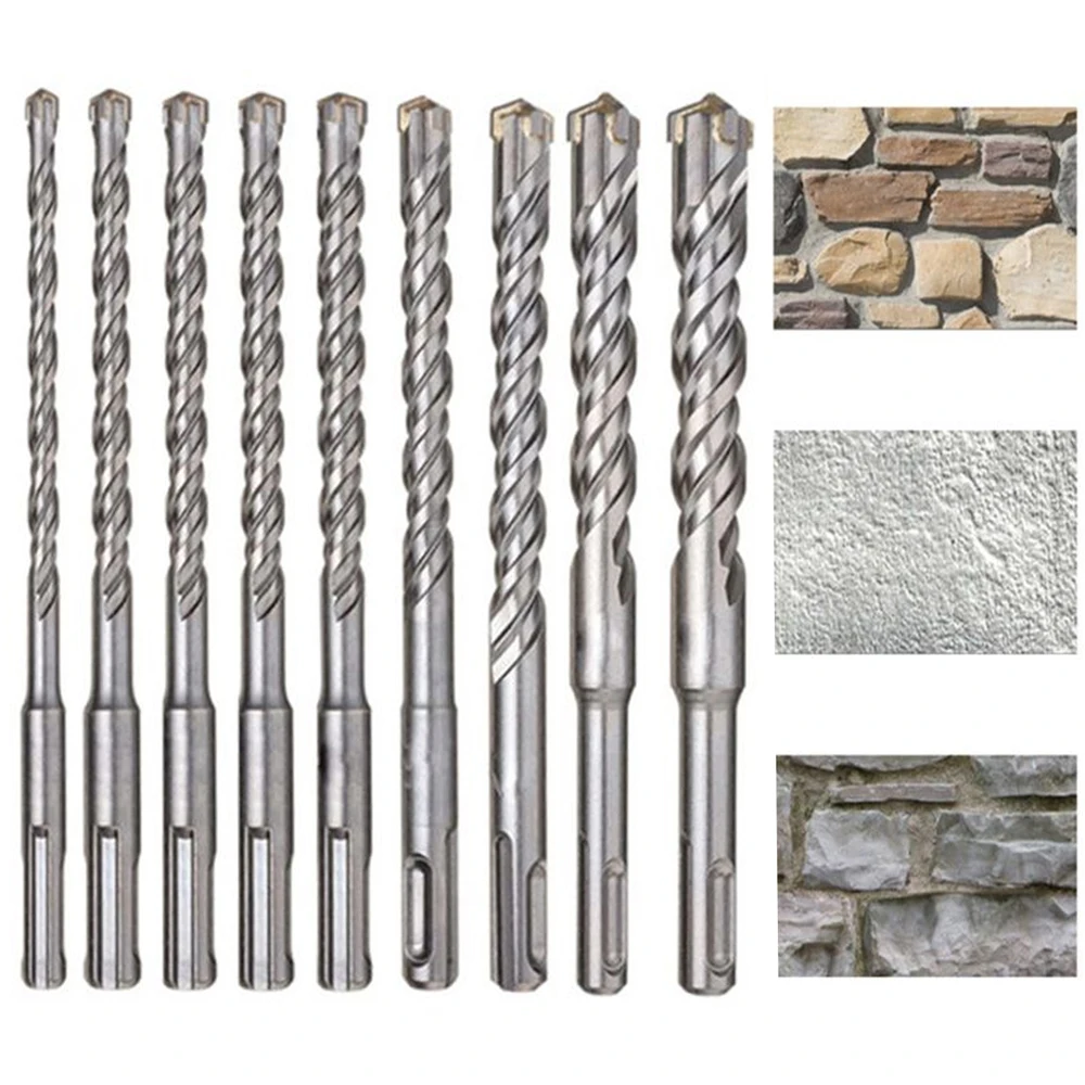 4/5/6/7/8/9pcs punta a croce 160mm SDS Plus Set di punte da trapano martello elettrico punta da trapano per muratura s per punte in pietra di roccia in calcestruzzo per muratura