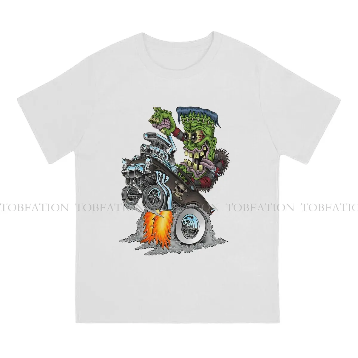 Frankenstein TShirt for Men Wheelie Humor Leisure Sweatshirts T Shirt Novelty Trendy Fluffy