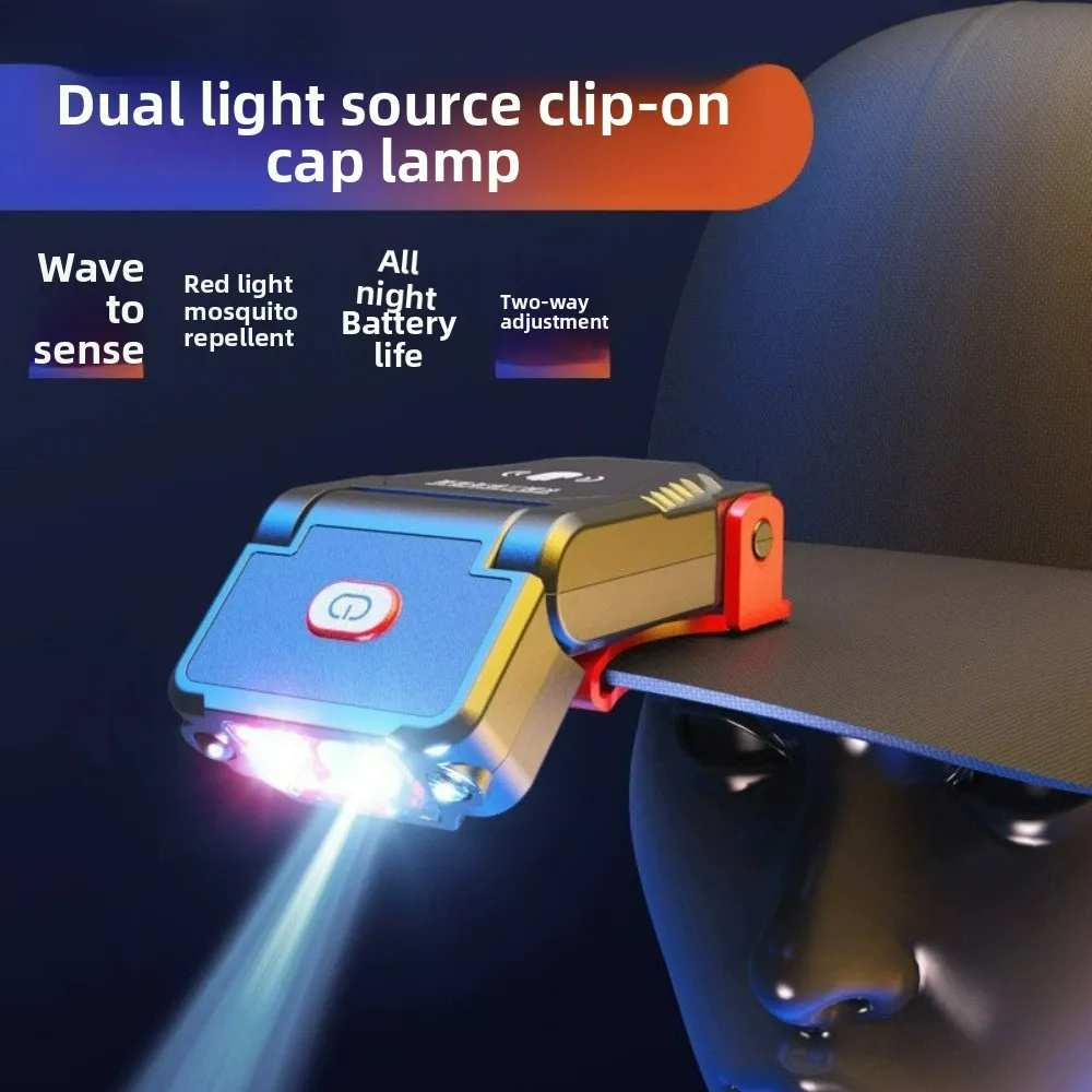 

Headlamp for Night Fishing - Clip-on Hat Light Lightweight Motion Sensor Super Bright Rechargeable Long Lasting Battery