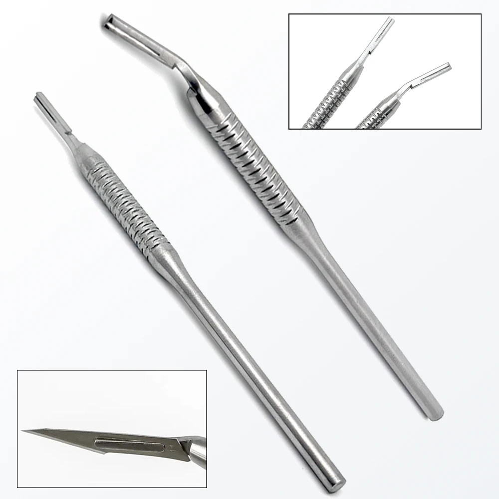 1pcs Dental Scalpel Handle Blade Handle Oral Hilt Surgical Tool For No.3 Blade Dental Blade Handle Curved/Straight Applicable  ﻿