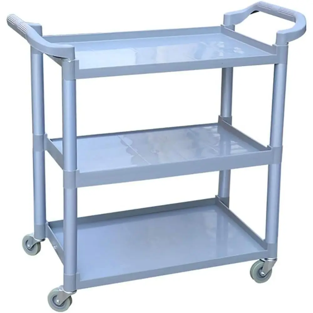 

Multi-Purpose Plastic Rolling Cleaning Trolley with Handle, 50kg Capacity, Blue, 86x42x91cm