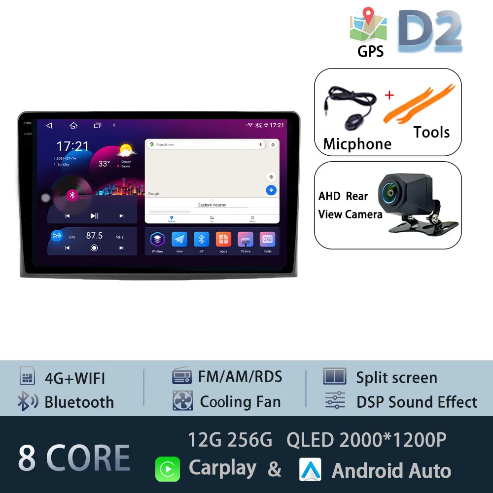 For Toyota Corolla Verso Spacio E120 2001-2007 Autoradio Carplay WIFI Car Radio GPS Navigation Multimedia Video Stereo DSP Audio