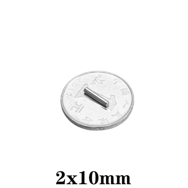 2x10mm Small Cylinder Powerful Magnets 2*10 Thick Strong Disc Magnets For Fridge DIY Building Scientific Craft Education 2x10