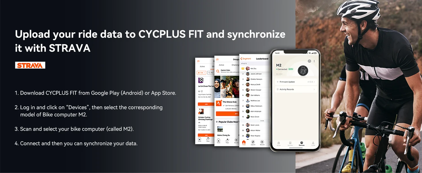 CYCPLUS M2 Compteur Vélo GPS Sans Fil ANT+ Bluetooth - Neuf
