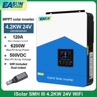 EASUN Hybrid Solar Inverter 4.2KW 3.2KW 2.2KW Pure Sine Wave MPPT 12V 24V 220V Solar Charger Power Home Inversor WIth Wifi