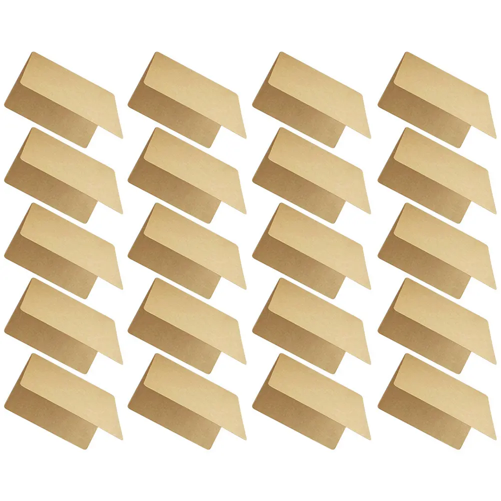

20Pcs Rustic Blank Cards Kraft Paper Folded Greeting Cards DIY Wedding Invitation Notes Card Making Supplies Folded Card Stock