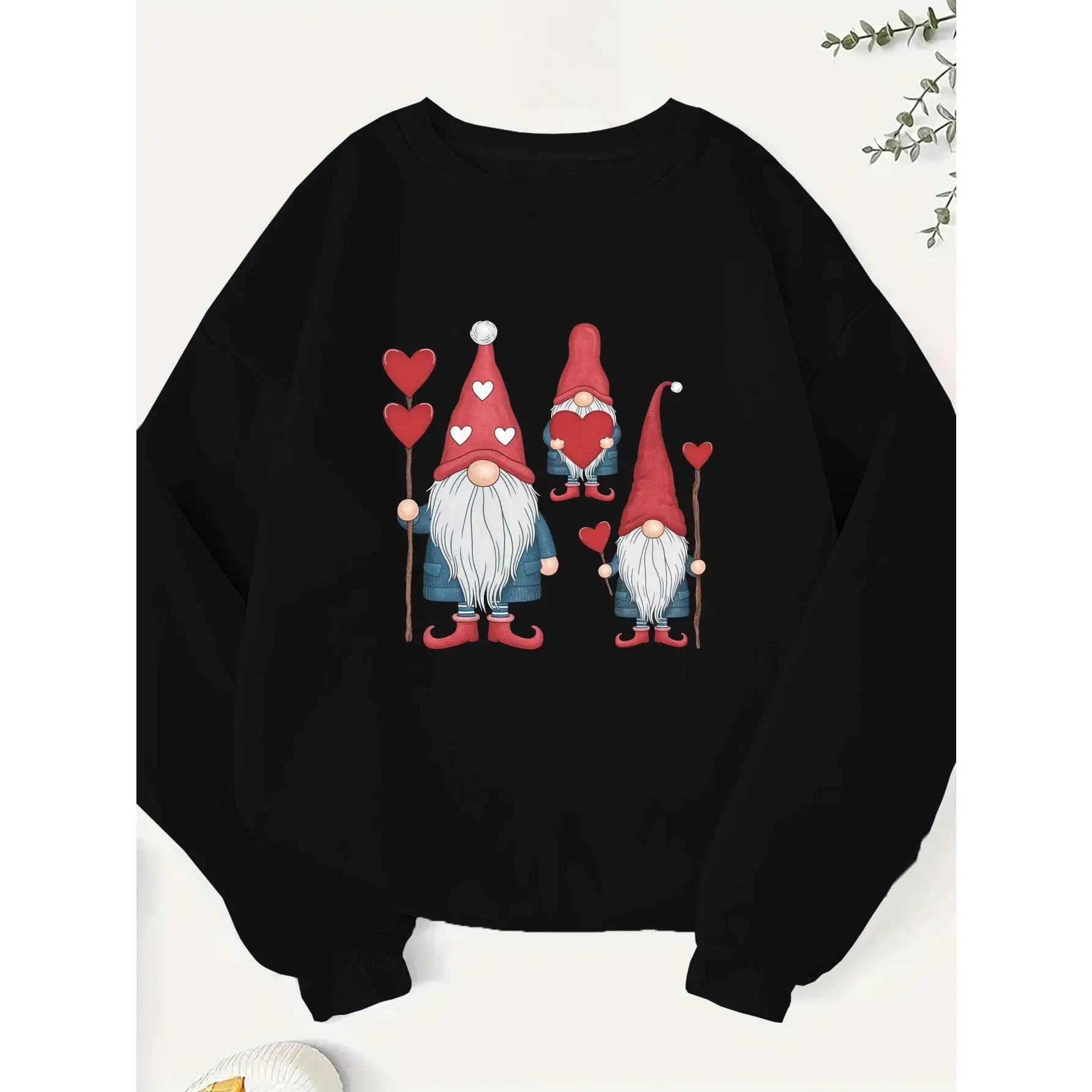 

Cute Valentine's Day Gnomes Heart Print Unisex Sweatshirt Couple Gift