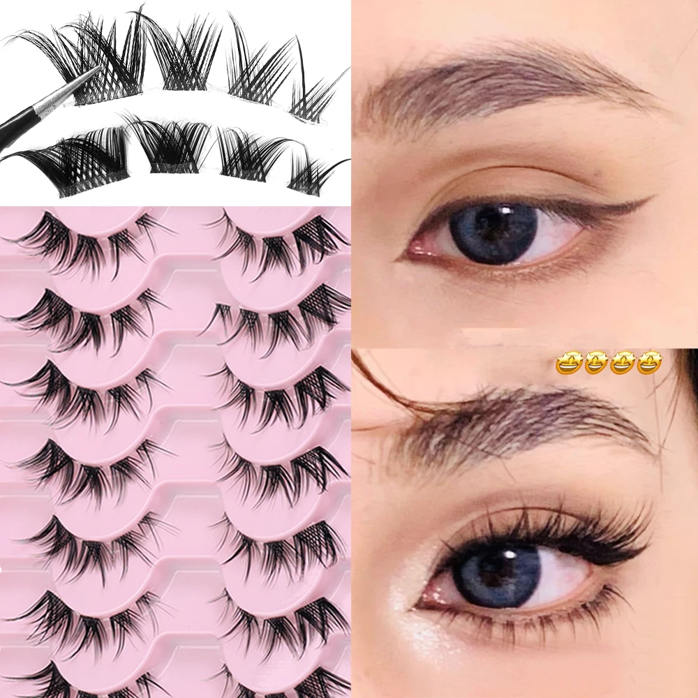 Foxy Series Fake Eyelashes 3D Curl Winged Natural Realistic Messy Eye Elongated Thick False Eyelashes 10pairs Soft False Lashes