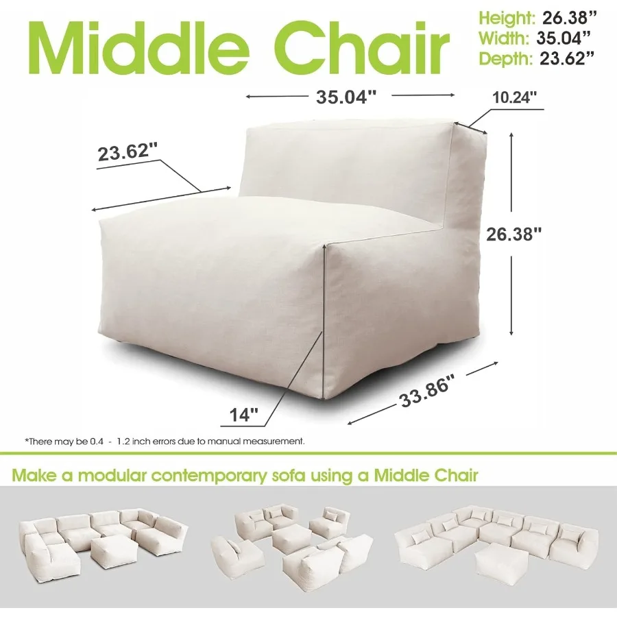 مجموعة أثاث الفناء الخارجي المريح الحديث مع كرسي زاوية بين باج وكرسي محادثة مقطعي يتميز بإسفنجة عالية الكثافة