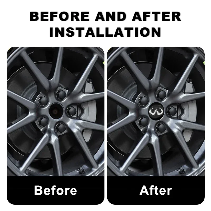 4 قطعة 60 مللي متر سيارة السيارات عجلة غطاء مركزي شارة ملصقات غطاء محور استبدال لإنفينيتي Q50 FX35 Q30 G37 Q70 QX70 G35 Q60 QX50 #4