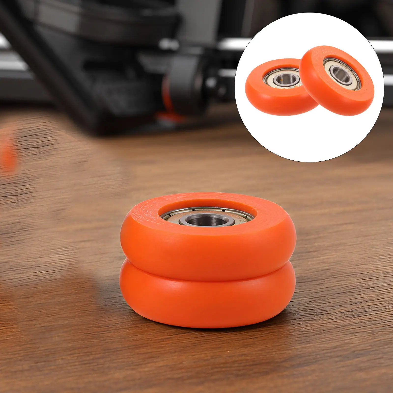 2Pcs Rowing Machine Seat Roller Bearing Wheels Replacement Smooth Glide Seat Track Wheel Fitness Machine Parts Noise Reduction