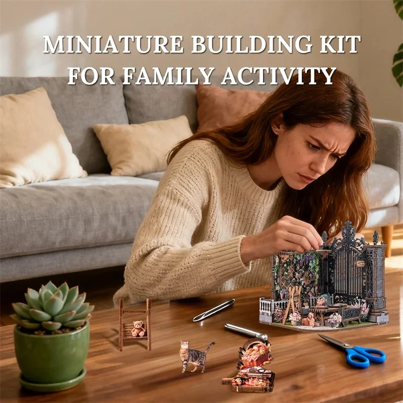 DIY Wooden Summer Garden Healing Barbecue Cottage Miniature Model Kits With Furniture Casa Dollhouse for Friends Birthday Gifts