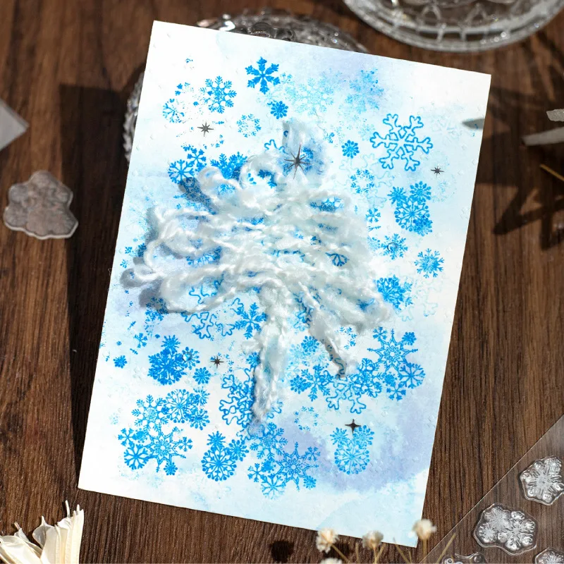 20PCS Cute Creative Design Stamps Transparent Snowflake Stra Firework Silicone Stampes Mini DIY Decor Scrapbook Journal Stamps