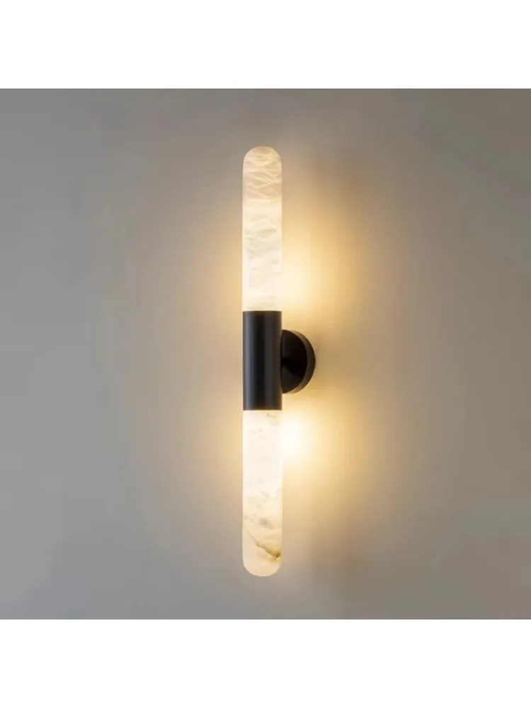 โคมไฟติดผนังหินอ่อนหรูหรา ห้องนั่งเล่น ห้องนอน ห้องทำงาน โคมไฟติดผนังทางเดิน