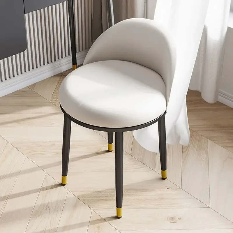Luxury Soft Backrest Dressing Stool Modern Minimalist Makeup Chair for Bedroom Princess Vanity Ottoman Furniture