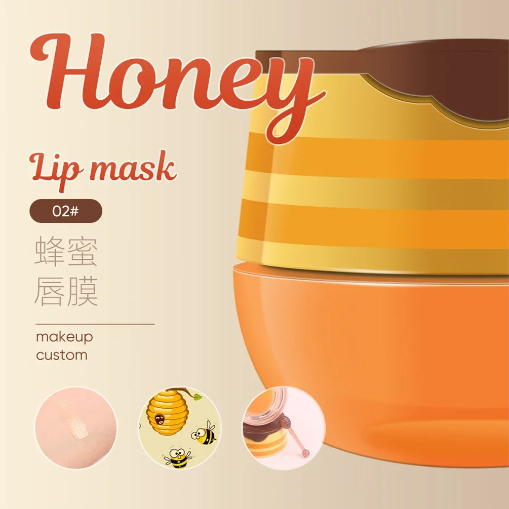 Private Label Lip Mask Custom Logo Fruit Strawberry Cream Moist Lips Film Lightens Lip-lines Honey Balm Bulk Jelly Makeup Vegan