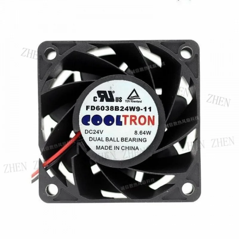 

Y FOR COOLTRON FD6038B24W9-11 DC24V 8.64W 60*60*38MM 2-Wire Inverter Cooling Fan