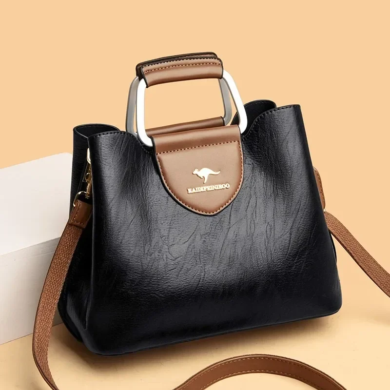 Classic Style Sewing Thread PU High Quality Shoulder Bags Zipper Grace Personality Crossbody Bags for Women 2024 Versatile