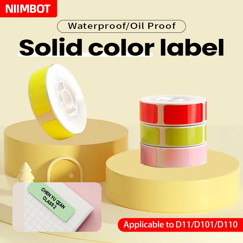 Niimbot D11 D110 D101 Mini Label Printer Color Transparent White Label Paper Waterproof and Oil proof Label Sticker