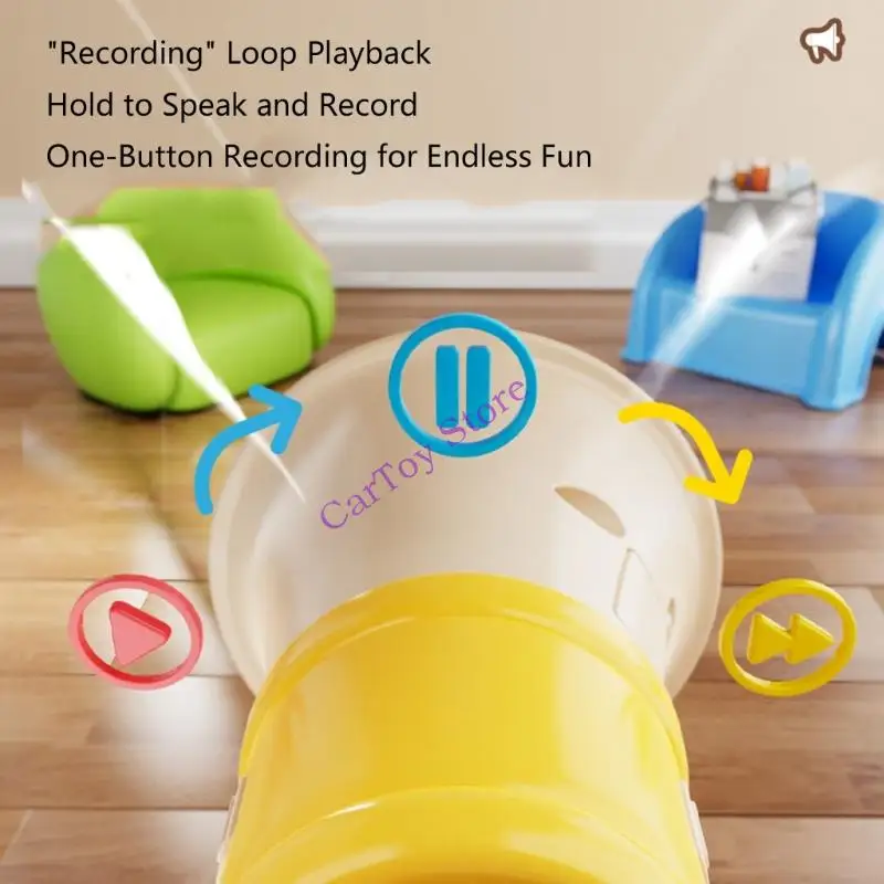 لعبة تسجيل صوتي صغيرة للأطفال، مشبك محمول على مكبر الصوت مع مؤثرات صوتية، تصميم بلاستيكي آمن للعب في الأماكن المغلقة والخارجية #4